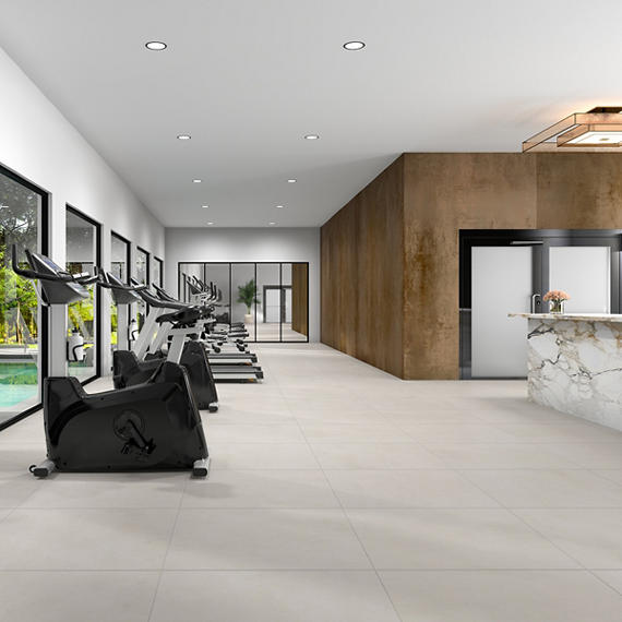33x33 Merchant  Natural Concrete-Look Matte Smooth Porcelain Tile Light Taupe