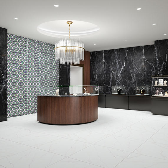 33x33 Vanserra  Natural Marble-Look Matte Smooth Porcelain Tile Light White