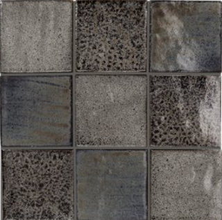 Cool Slate - 3x3 Empyrean Mosaic Mixed-Color Glossy Undulated Ceramic Tile