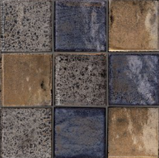3x3 Empyrean Mosaic Mixed-Color Glossy Undulated Ceramic Tile