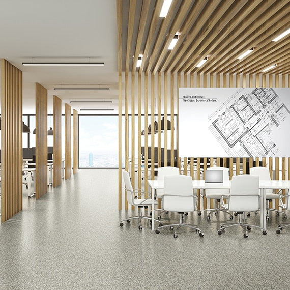 36x36 Modernist Speckled  Natural Terrazzo-Look Matte Smooth Porcelain Tile Warm Speckle