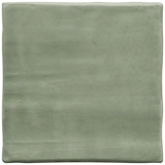 4x4 Artcrafted  Handcrafted Solid-Color Glossy Smooth Ceramic Tile Light Green