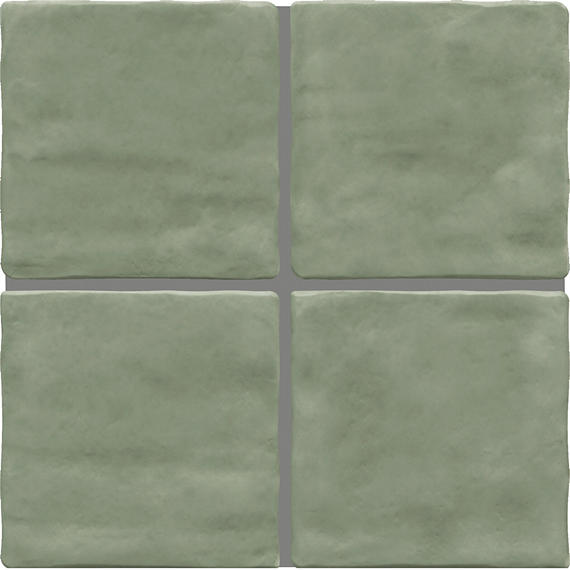 4x4 Artcrafted  Handcrafted Solid-Color Glossy Smooth Ceramic Tile Light Green