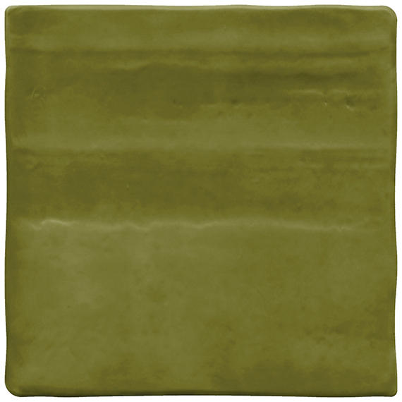 4x4 Artcrafted  Handcrafted Solid-Color Glossy Smooth Ceramic Tile Deep Green