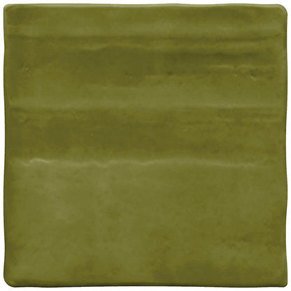 4x4 Artcrafted  Handcrafted Solid-Color Glossy Smooth Ceramic Tile Deep Green