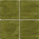 4x4 Artcrafted  Handcrafted Solid-Color Glossy Smooth Ceramic Tile Deep Green