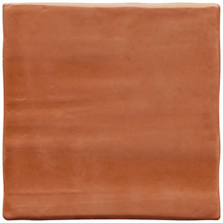 Terracotta Red - 4x4 Artcrafted Handcrafted Solid-Color Glossy Smooth Ceramic Tile
