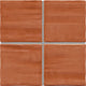 4x4 Artcrafted  Handcrafted Solid-Color Glossy Smooth Ceramic Tile Terracotta Red