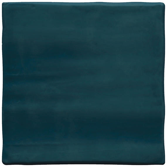 4x4 Artcrafted  Handcrafted Solid-Color Glossy Smooth Ceramic Tile Ocean Blue