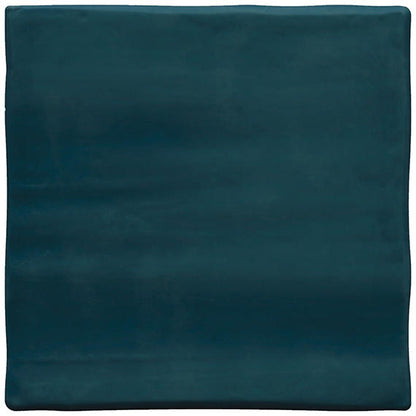 4x4 Artcrafted  Handcrafted Solid-Color Glossy Smooth Ceramic Tile Ocean Blue