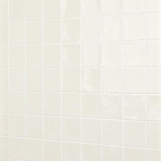 4x4 Contempee Handcrafted Solid-Color Glossy Undulated Ceramic Tile