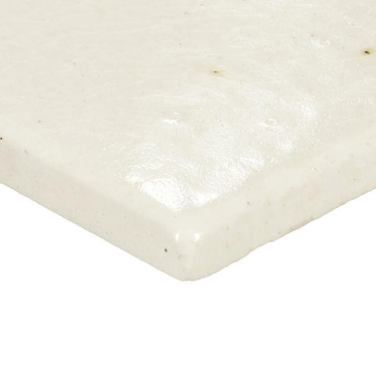 White - 4x4 Contempee Handcrafted Solid-Color Glossy Undulated Ceramic Tile