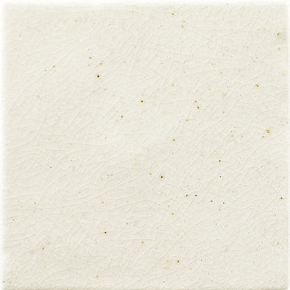 4x4 Contempee  Handcrafted Solid-Color Glossy Undulated Ceramic Tile White