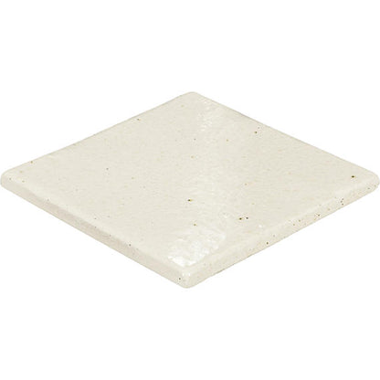 4x4 Contempee  Handcrafted Solid-Color Glossy Undulated Ceramic Tile White