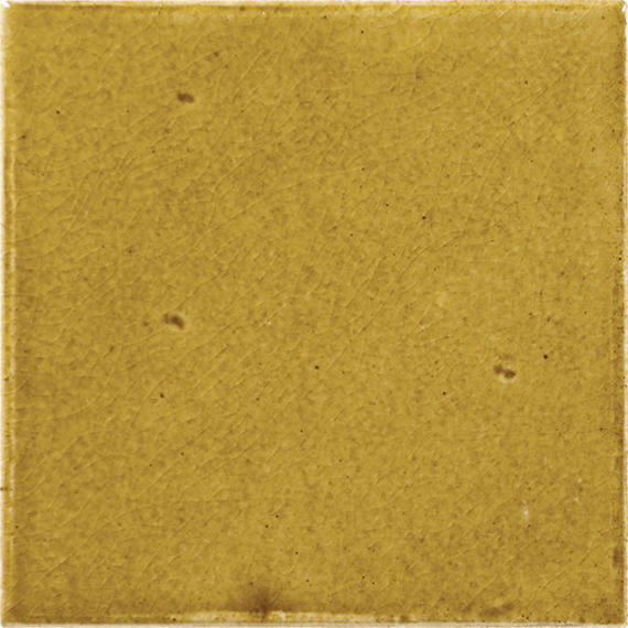 4x4 Contempee  Handcrafted Solid-Color Glossy Undulated Ceramic Tile Yellow