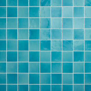 4x4 Contempee Handcrafted Solid-Color Glossy Undulated Ceramic Tile