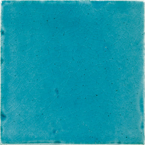 4x4 Contempee  Handcrafted Solid-Color Glossy Undulated Ceramic Tile Light Blue