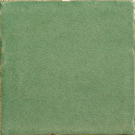 4x4 Contempee  Handcrafted Solid-Color Glossy Undulated Ceramic Tile Light Green