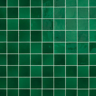 4x4 Contempee Handcrafted Solid-Color Glossy Undulated Ceramic Tile