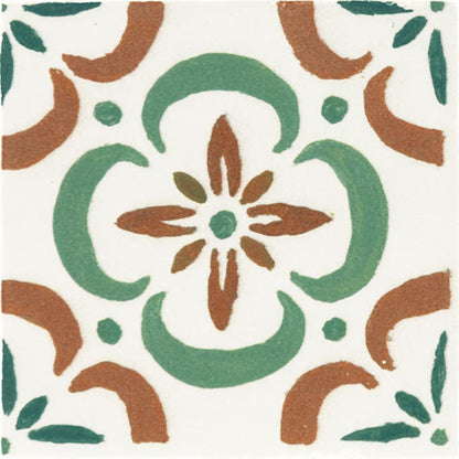 4x4 Cotto Revival Patchwork  Handcrafted Stone-Look Glossy Smooth Porcelain Tile Valencia Multi