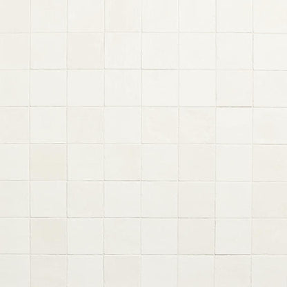 4x4 Studio Haven  Mosaic Stone-Look Glossy Smooth Ceramic Tile Cream White