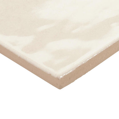 4x4 Studio Haven  Mosaic Stone-Look Glossy Smooth Ceramic Tile Ivory Cream