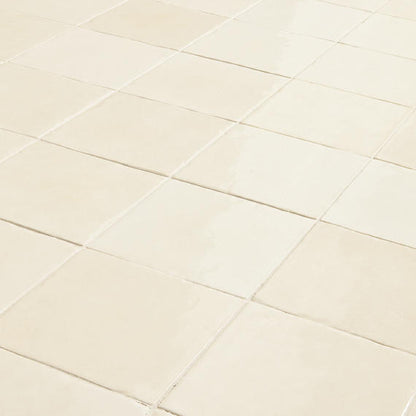 4x4 Studio Haven  Mosaic Stone-Look Glossy Smooth Ceramic Tile Ivory Cream