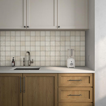 4x4 Studio Haven  Mosaic Stone-Look Glossy Smooth Ceramic Tile Ivory Cream