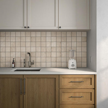 4x4 Studio Haven  Mosaic Stone-Look Glossy Smooth Ceramic Tile Warm Taupe