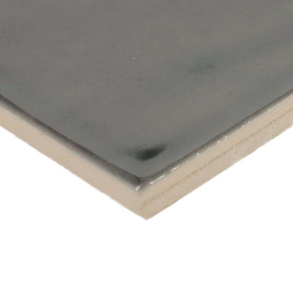 4x4 Studio Haven  Mosaic Stone-Look Glossy Smooth Ceramic Tile Dark Gray