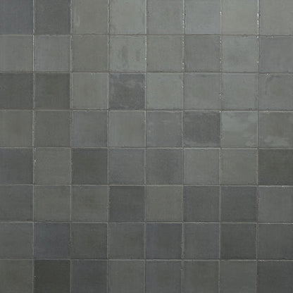 4x4 Studio Haven  Mosaic Stone-Look Glossy Smooth Ceramic Tile Dark Gray
