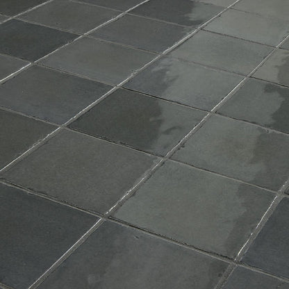 4x4 Studio Haven  Mosaic Stone-Look Glossy Smooth Ceramic Tile Dark Gray