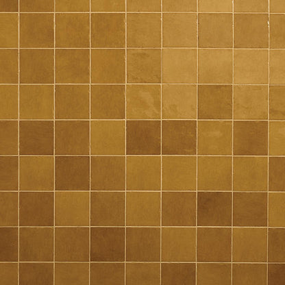 4x4 Studio Haven  Mosaic Stone-Look Glossy Smooth Ceramic Tile Golden Beige