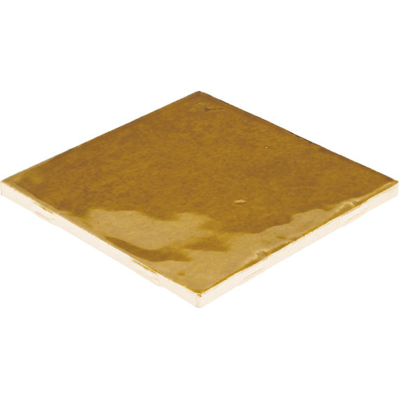 4x4 Studio Haven  Mosaic Stone-Look Glossy Smooth Ceramic Tile Golden Beige