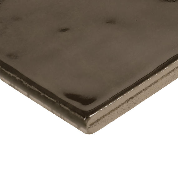 4x4 Studio Haven  Mosaic Stone-Look Glossy Smooth Ceramic Tile Deep Brown