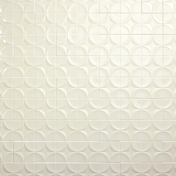 4x4 Contempee Star  Patterned Solid-Color Glossy Embossed Ceramic Tile White