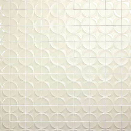4x4 Contempee Star  Patterned Solid-Color Glossy Embossed Ceramic Tile White
