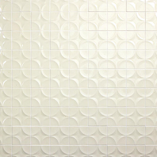 4x4 Contempee Star  Patterned Solid-Color Glossy Embossed Ceramic Tile White