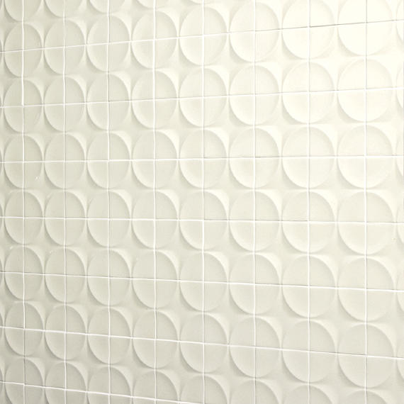 4x4 Contempee Star  Patterned Solid-Color Glossy Embossed Ceramic Tile White