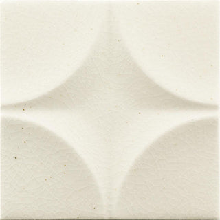 White - 4x4 Contempee 3D-Geometric Star Patterned Solid-Color Glossy Embossed Ceramic Tile