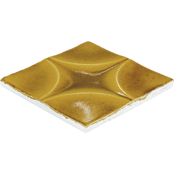 4x4 Contempee Star  Patterned Solid-Color Glossy Embossed Ceramic Tile Yellow