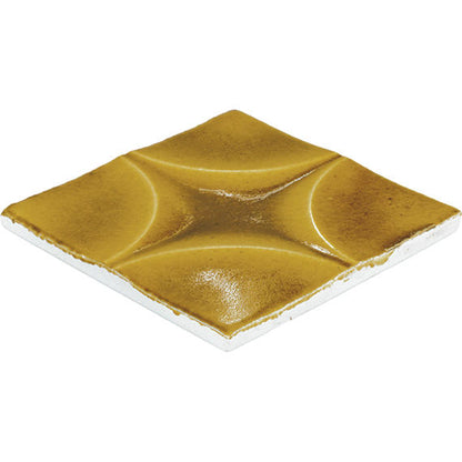 4x4 Contempee Star  Patterned Solid-Color Glossy Embossed Ceramic Tile Yellow
