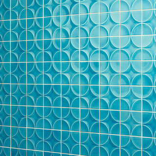 Light Blue - 4x4 Contempee 3D-Geometric Star Patterned Solid-Color Glossy Embossed Ceramic Tile