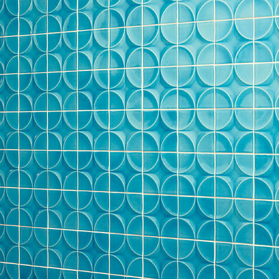 4x4 Contempee Star  Patterned Solid-Color Glossy Embossed Ceramic Tile Light Blue