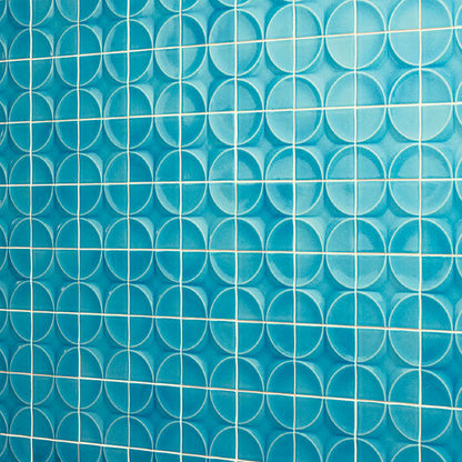 4x4 Contempee Star  Patterned Solid-Color Glossy Embossed Ceramic Tile Light Blue