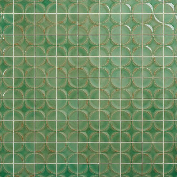 4x4 Contempee Star  Patterned Solid-Color Glossy Embossed Ceramic Tile Light Green