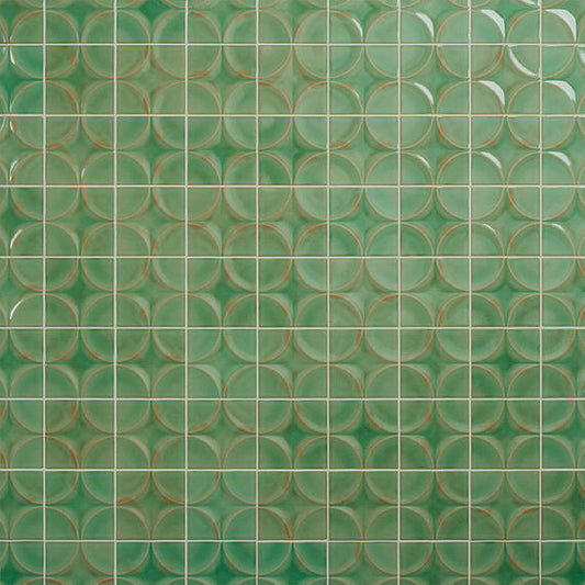 4x4 Contempee Star  Patterned Solid-Color Glossy Embossed Ceramic Tile Light Green