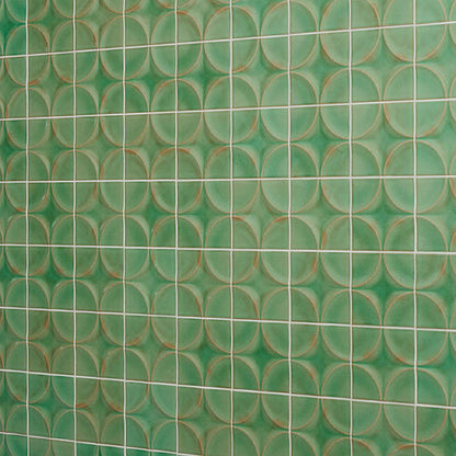 4x4 Contempee Star  Patterned Solid-Color Glossy Embossed Ceramic Tile Light Green