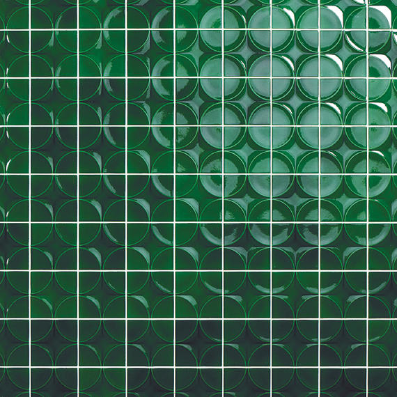 4x4 Contempee Star  Patterned Solid-Color Glossy Embossed Ceramic Tile Emerald Green