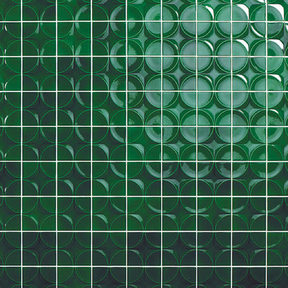 4x4 Contempee Star  Patterned Solid-Color Glossy Embossed Ceramic Tile Emerald Green